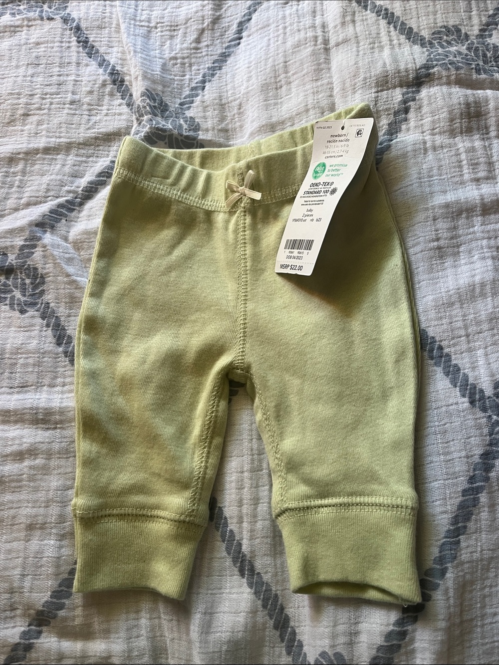 Carter’s Girls Lime Green Cozy Cotton Pants